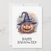 spookhuis vleermuizen pompoen halloween feest kaart (Achterkant)