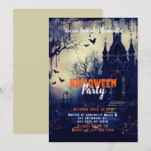 spookhuis vliegende vleermuizen griezelig hallowee kaart (Voorkant / Achterkant)