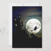 spookhuis, volle maan, heks Halloween feest Kaart (Achterkant)