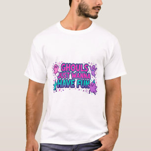 Spookhuisfeest met Retro Halloween Kunst T-shirt