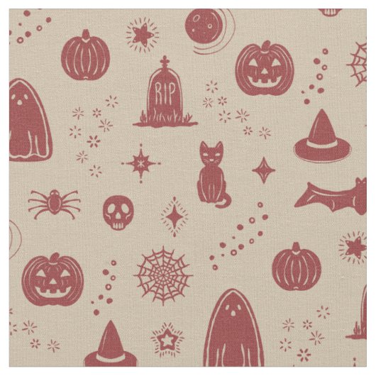Spookie Things Patroon - Dove + Ruby Stof (Close Up)