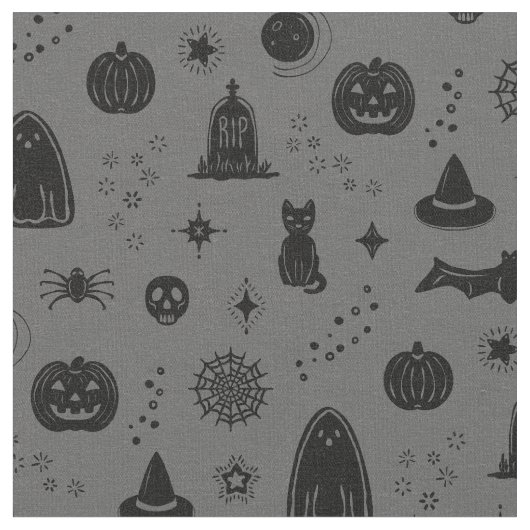Spookie Things Patroon - Leisteen + Steenkool Stof (Close Up)