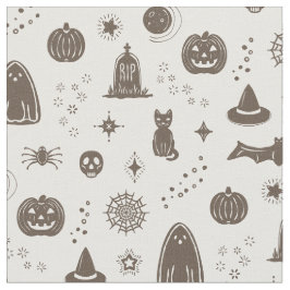 Spookie Things Patroon - Sneeuw + Aarde Kleur Stof