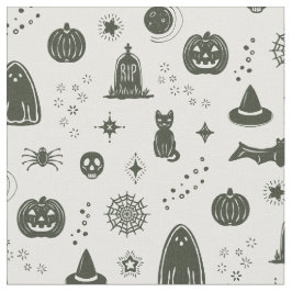 Spookie Things Patroon - Sneeuw + Dennenboomstof Stof