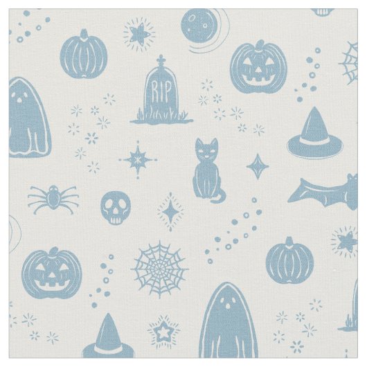 Spookie Things Patroon - Sneeuw + Hemel Stof (Close Up)