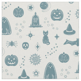 Spookie Things Patroon - Sneeuw + Pauw Stoff Stof