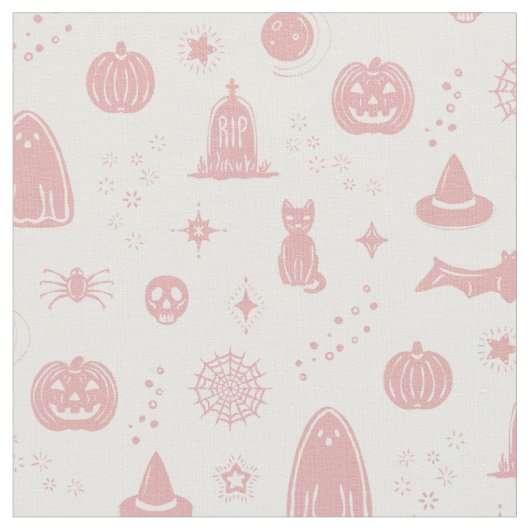 Spookie Things Patroon - Sneeuw + Roze Stof (Close Up)