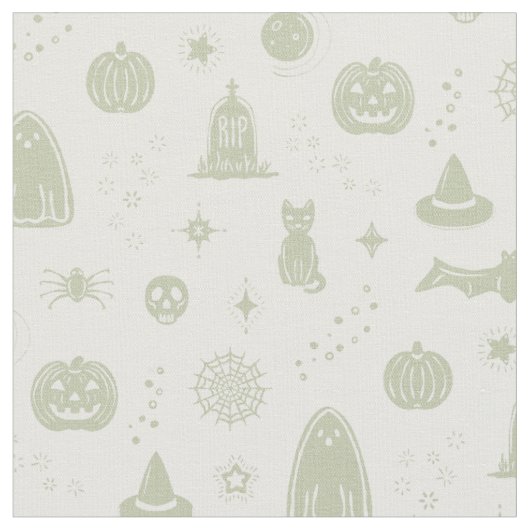 Spookie Things Patroon - Sneeuw + Thee Stof (Close Up)