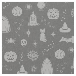 Spookie Things Pattern - leisteen + miststof Stof