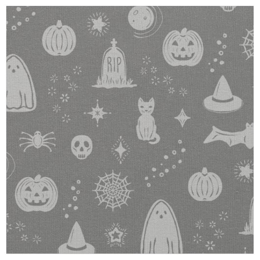Spookie Things Pattern - leisteen + miststof Stof (Close Up)