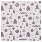 Spookie Things Pattern - Sneeuw + Plum stof (Swatch)