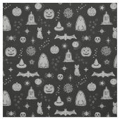 Spookie Things Pattern - Steenkool + Mist Stof (Swatch)