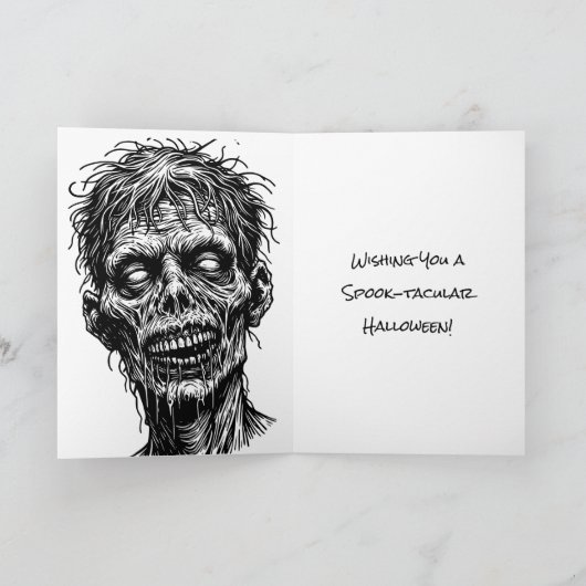 Spookie Zombies Halloween en kleurplaat Kaart (Binnen)
