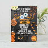 SPOOKIEST HALLOWEEN PARTY uitnodiging (Staand voorkant)
