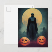 Spookige geest en pompoenen Halloween Feestdagenkaart (Voorkant / Achterkant)
