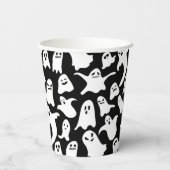 Spookige geest halloween zwart papieren bekers (Achterkant)