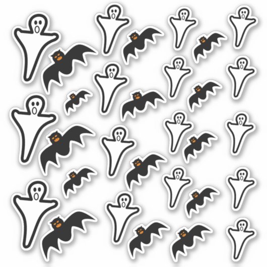 Spookige geesten en onruststokers sticker (Voorkant)