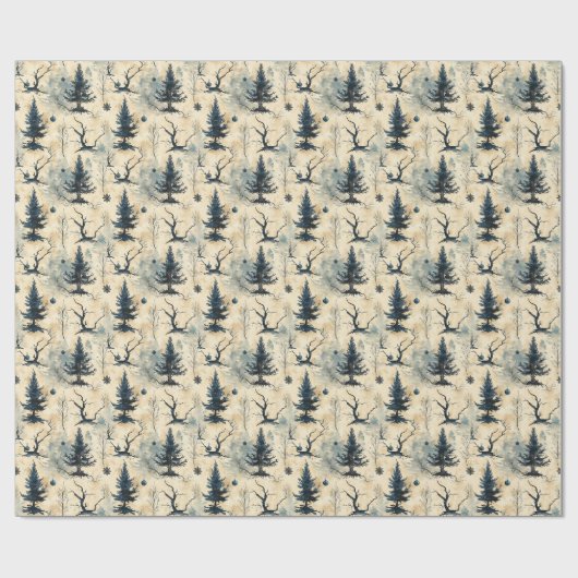 Spookige kerstboom cadeaupapier (Vlak)