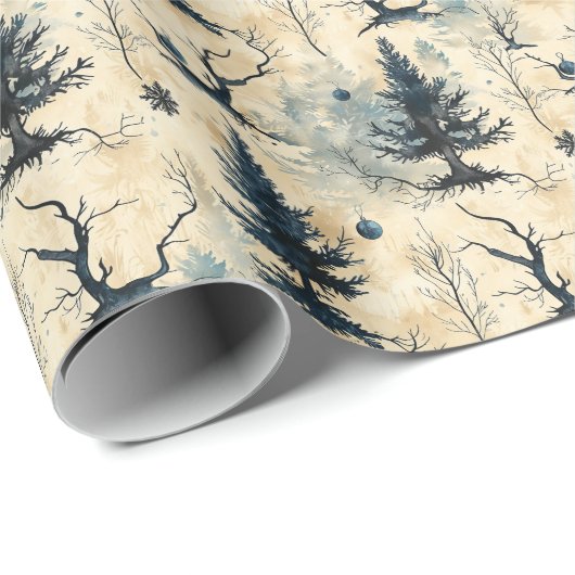 Spookige kerstboom cadeaupapier (Rol Hoek)