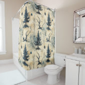 Spookige kerstboom douchegordijn (In situ)