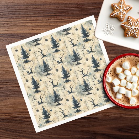 Spookige kerstboom servet