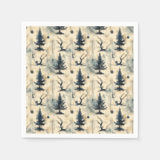 Spookige kerstboom servet (Voorkant)