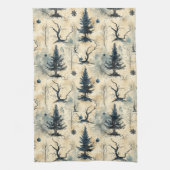 Spookige kerstboom theedoek (Verticaal)