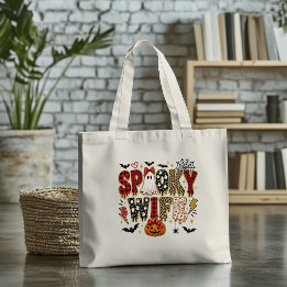 Spookige vrouw Halloween | Luipaardprint gemengd Tote Bag