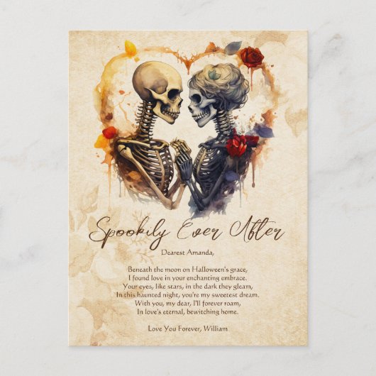 Spookily Ever After Love  Romance Halloween Briefkaart (Voorkant)