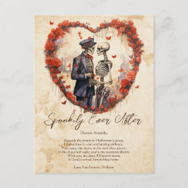 Spookily ooit na liefde paar  Halloween Briefkaart