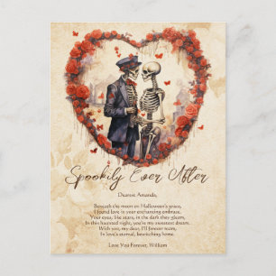 Spookily ooit na liefde paar  Halloween Briefkaart