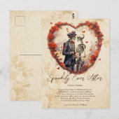 Spookily ooit na liefde paar  Halloween Briefkaart (Voorkant / Achterkant)