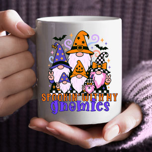 Spookin' With My Gnomies: Retro Halloween Vrienden Koffiemok