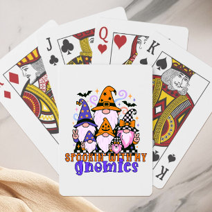 Spookin' With My Gnomies: Retro Halloween Vrienden Pokerkaarten