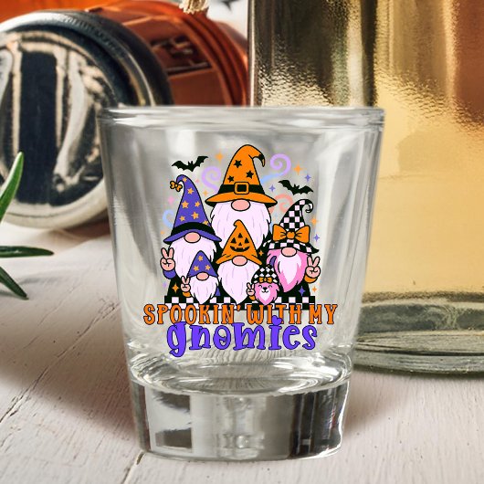Spookin' With My Gnomies: Retro Halloween Vrienden Shot Glas