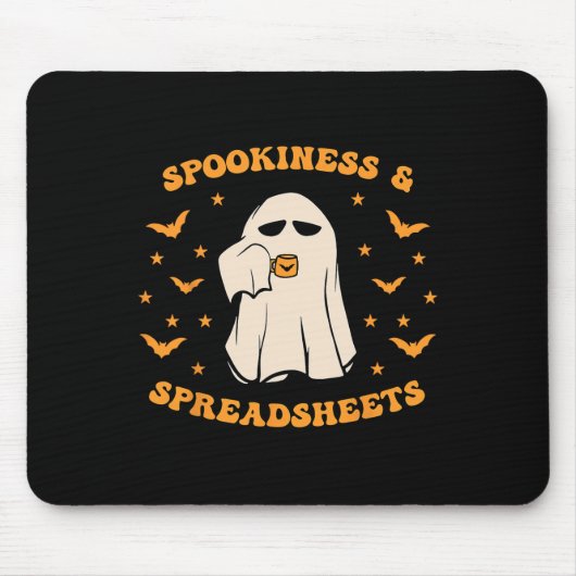 Spookiness en spreadsheets Halloween Accountant B Muismat (Voorkant)
