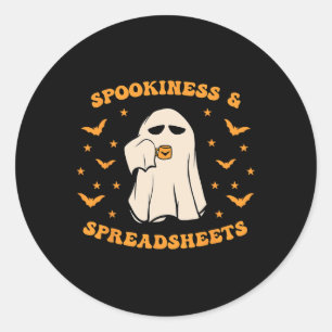 Spookiness en spreadsheets Halloween Accountant B Ronde Sticker