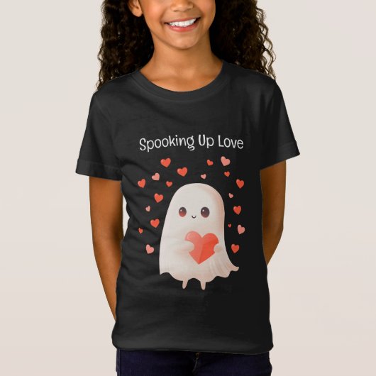 Spooking Up Love Schattige Ghost Halloween T-shirt (Voorkant)