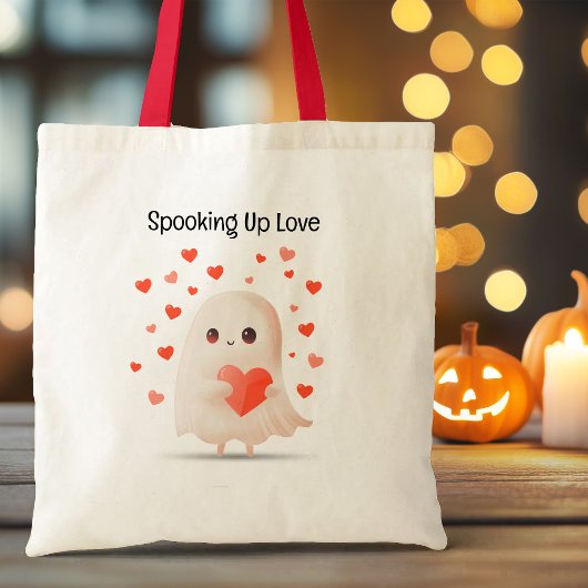 Spooking Up Love Schattige Ghost Halloween Tote Bag