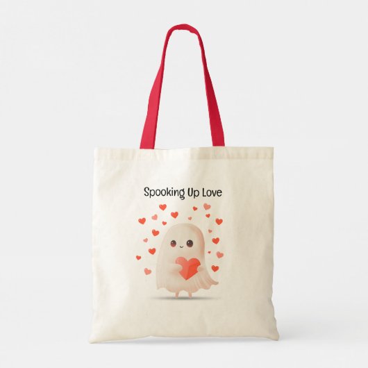 Spooking Up Love Schattige Ghost Halloween Tote Bag (Achterkant)
