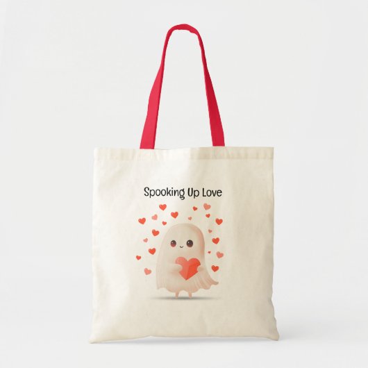 Spooking Up Love Schattige Ghost Halloween Tote Bag (Voorkant)