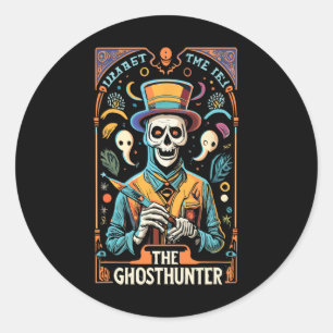 Spookjacht voor paranormale onderzoeker ronde sticker