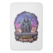 Spookjager Grim Reaper Skelet Zeis Paarse Vlam Badmat (Voorkant Verticaal)
