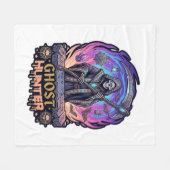 Spookjager Grim Reaper Skelet Zeis Paarse Vlam Fleece Deken (Voorkant (Horizontaal))