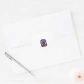 Spookjager Grim Reaper Skelet Zeis Paarse Vlam Hart Sticker (Envelop)
