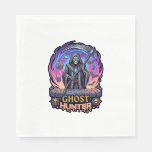 Spookjager Grim Reaper Skelet Zeis Paarse Vlam Servet