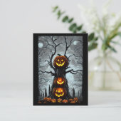 spookjas lantern pomkin tree fantasy Dark art Briefkaart (Staand voorkant)