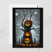 spookjas lantern pomkin tree fantasy Dark art Briefkaart (Voorkant / Achterkant)