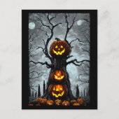 spookjas lantern pomkin tree fantasy Dark art Briefkaart (Voorkant)