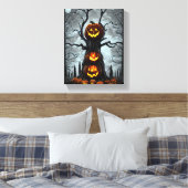 spookjas lantern pomkin tree fantasy Dark art Canvas Afdruk (Insitu (Slaapkamer))